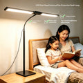 Dual-Head LED Desk Lamp with Adjustable Brightness – Eye Care Reading & Study Light