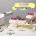 4-Compartment Spice Jar Set with Tray, Spoons & Labels